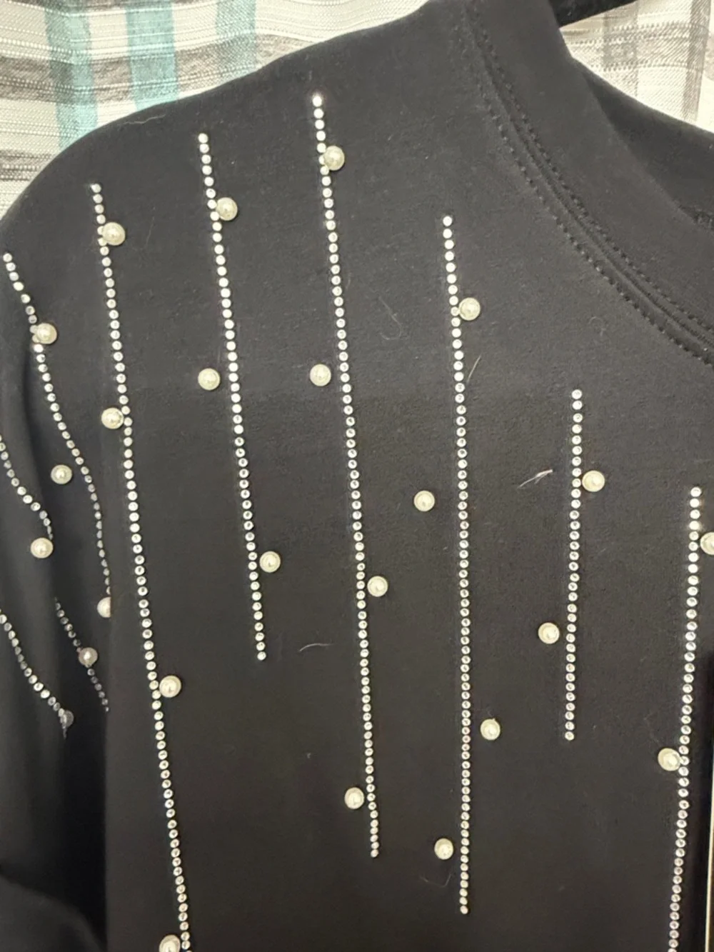 Black Embellished Two-Piece Lounge Set - Picture 3 of 7